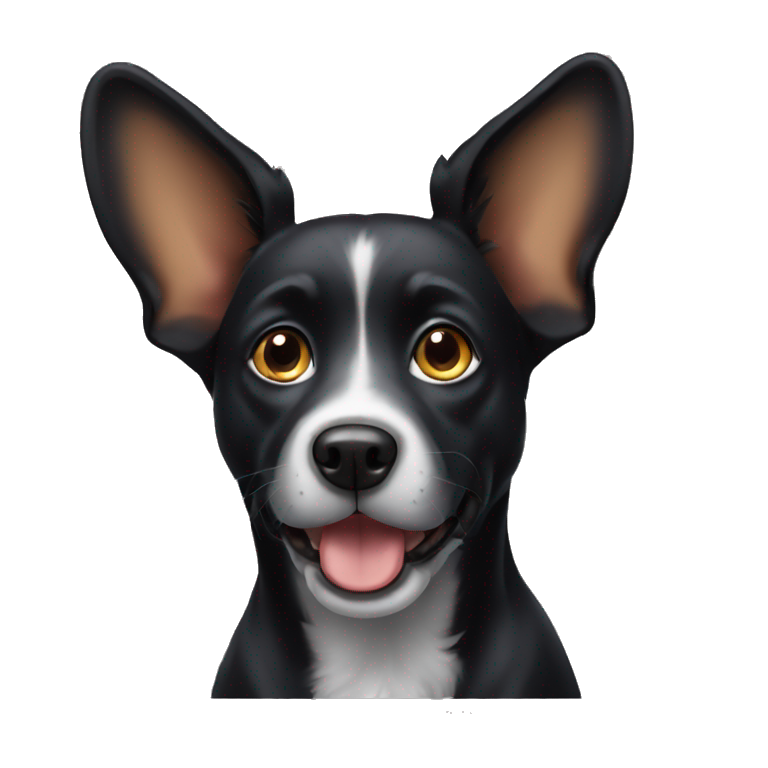 black dog with big pinty ears emoji