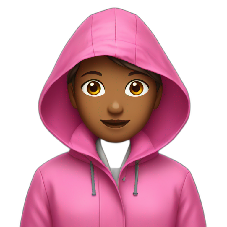 Girl with a pink raincoat emoji