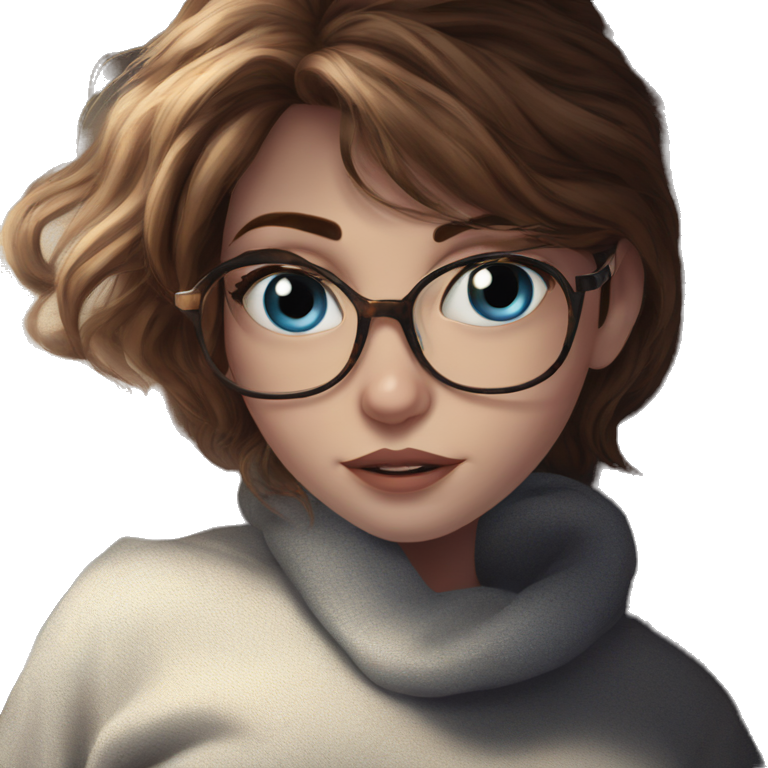brown-haired girl with glasses emoji