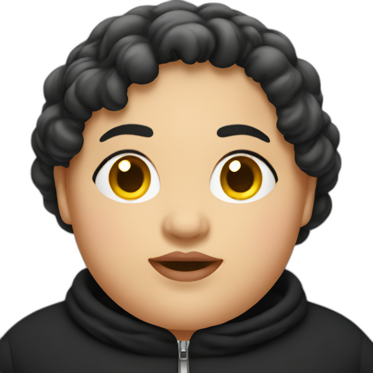 fat girl wearing a black coat emoji