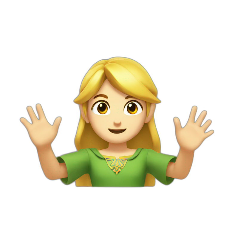 link zelda smiling face with open hands emoji