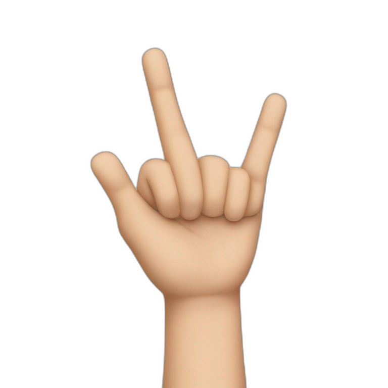 Third finger up on left hand emoji