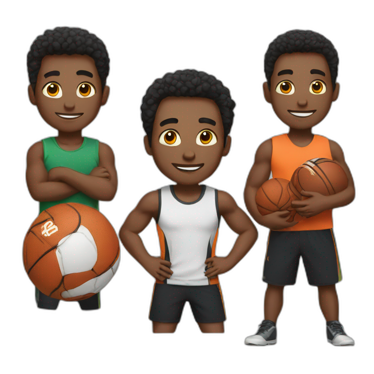 a group of sporty boys emoji