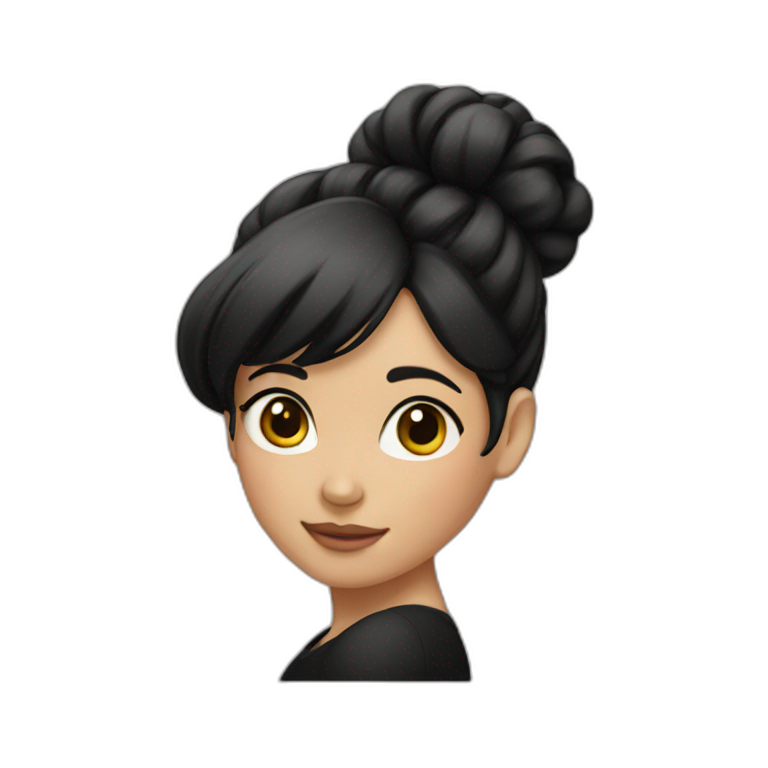 A girl with black bun hair  emoji