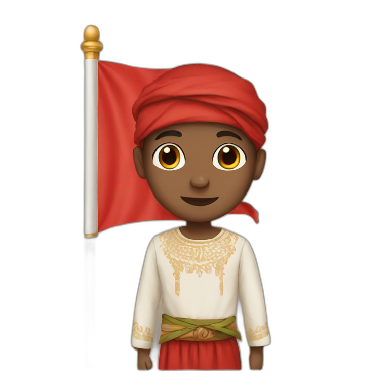 A Boy has a Maroccan flag emoji