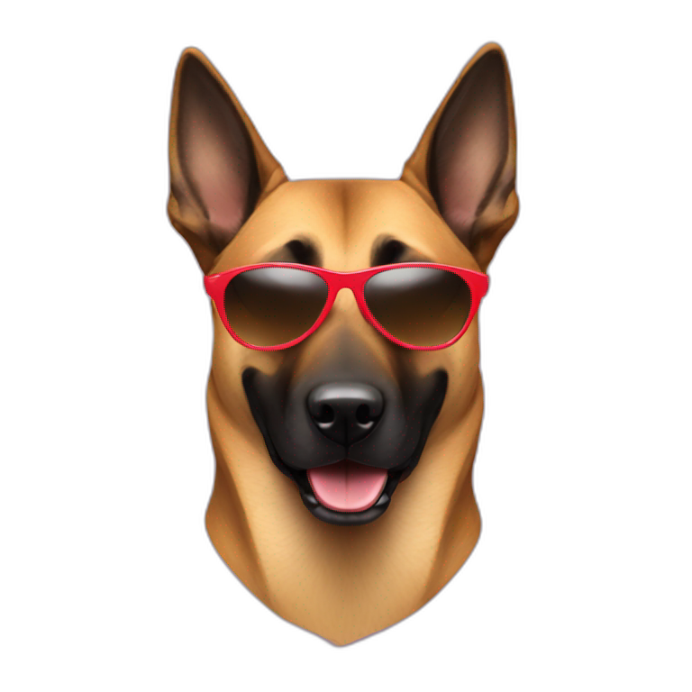 Malinois dog with sunglasses emoji
