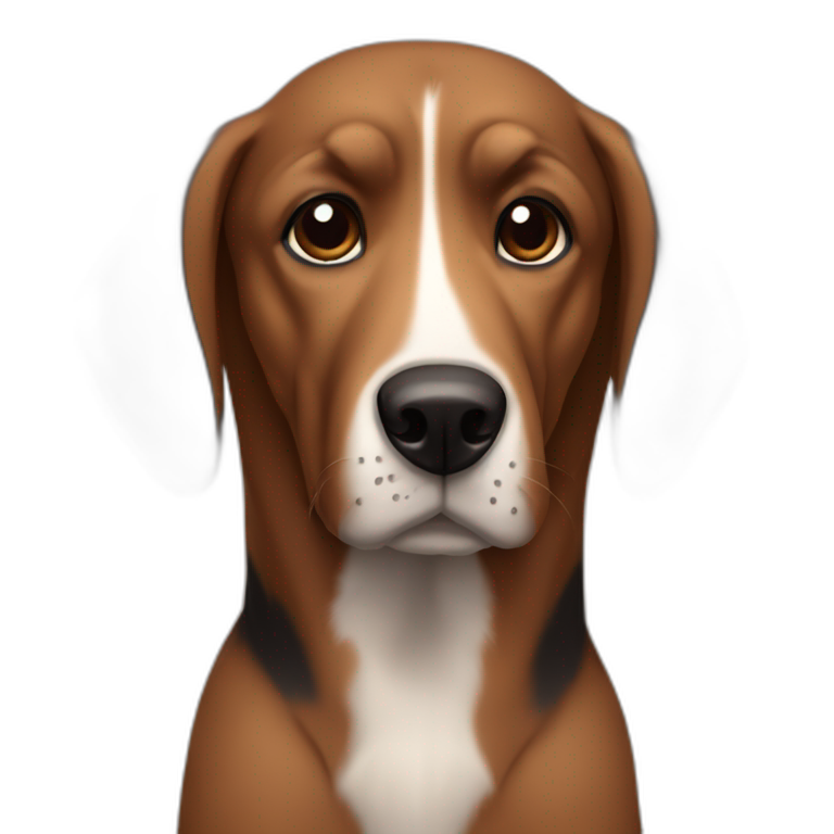 brown dog with floppy black ears emoji