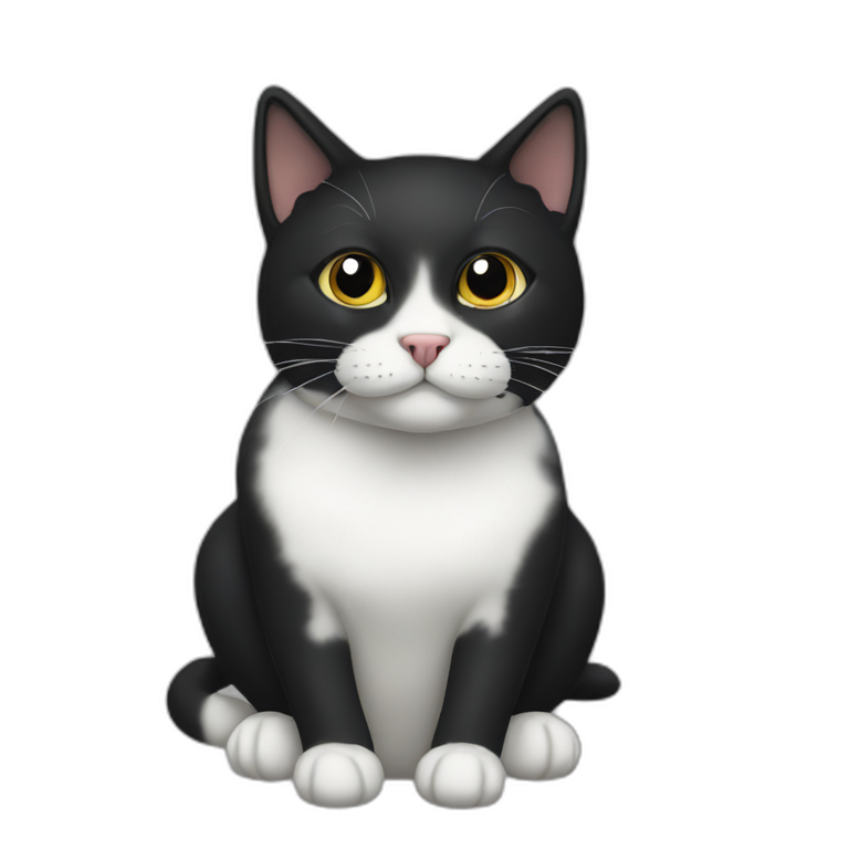 Black sndxwhute Cat with black spot emoji
