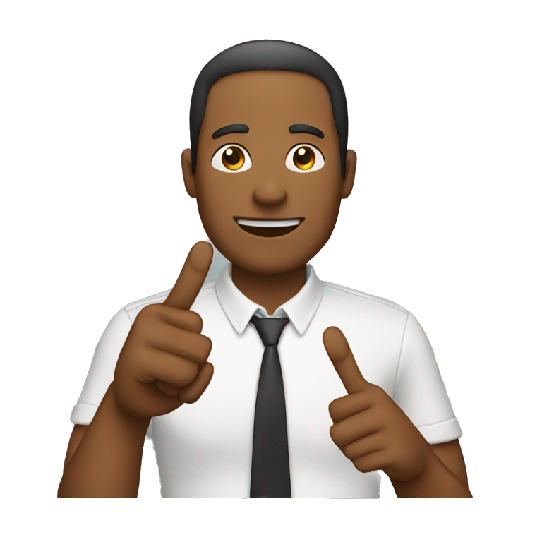 a man showing two fingers emoji