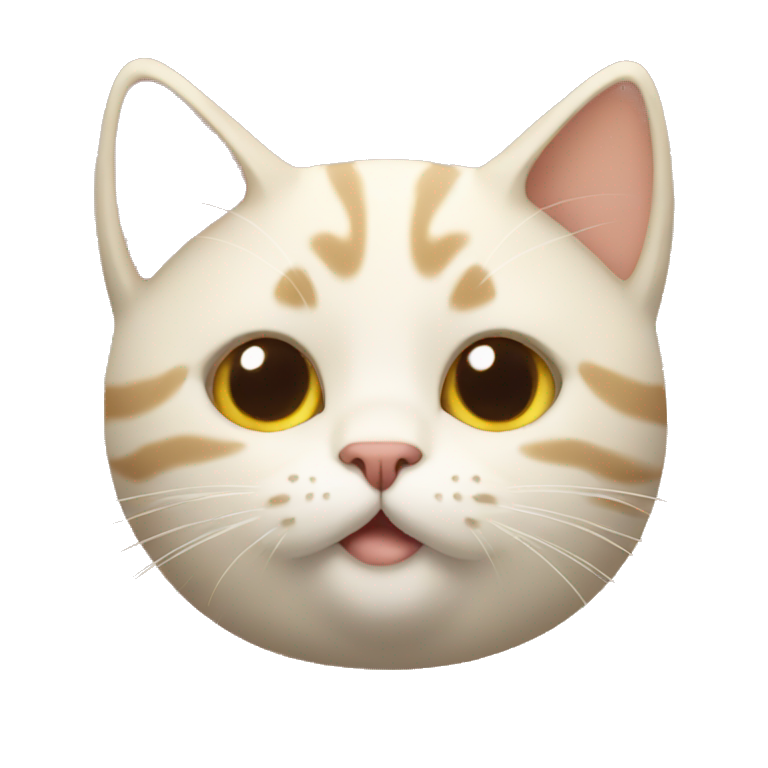 Cat looking like a gnocchi emoji