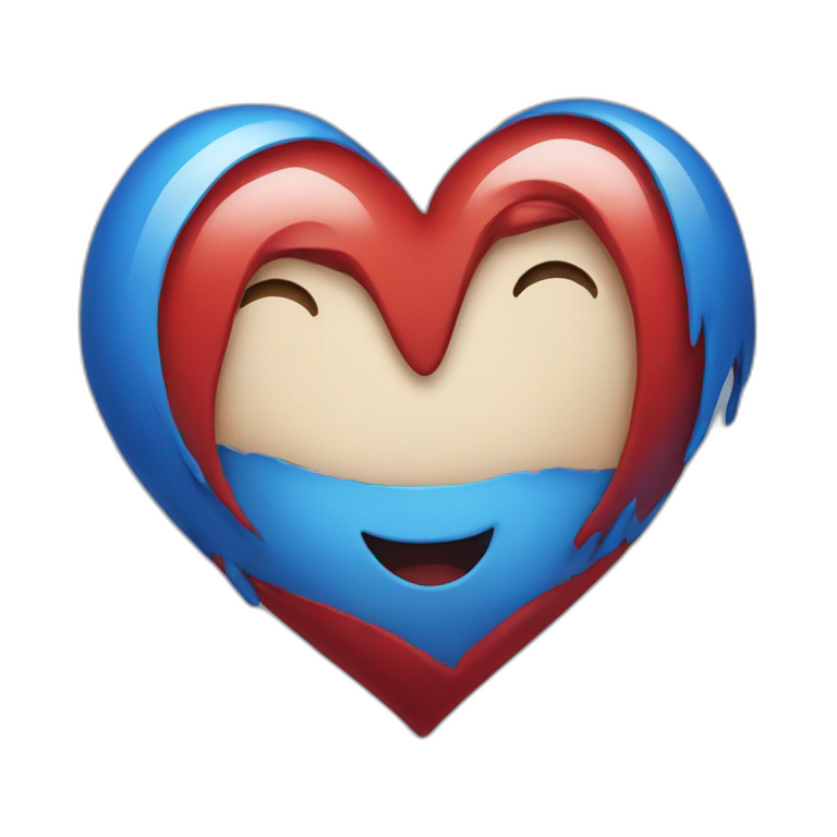 Half-Blue-half-red-heart emoji