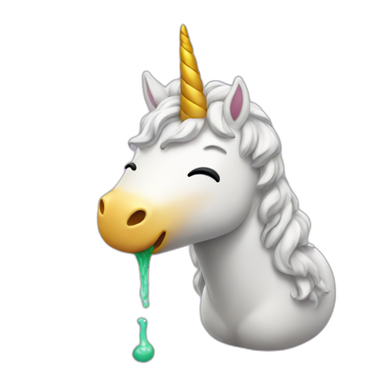 Unicorn vomiting emoji