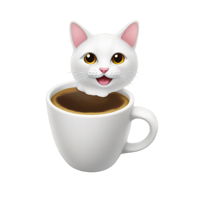 Cat coffee beach emoji