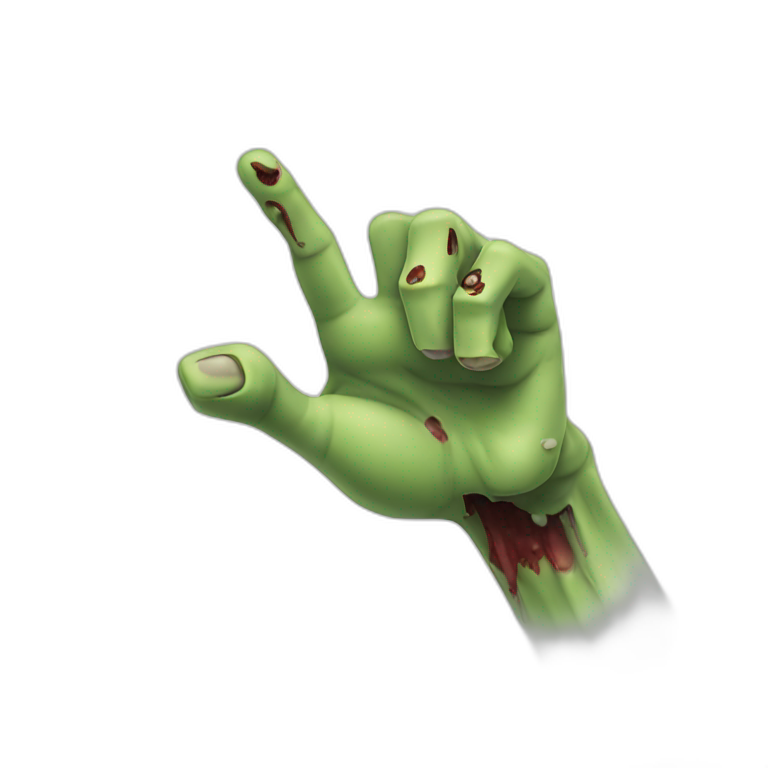 zombie hand pointing finger emoji