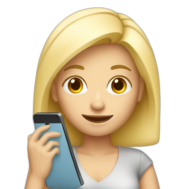 Blond Woman with smartphone emoji