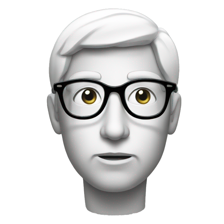 Thinking face glasses emoji
