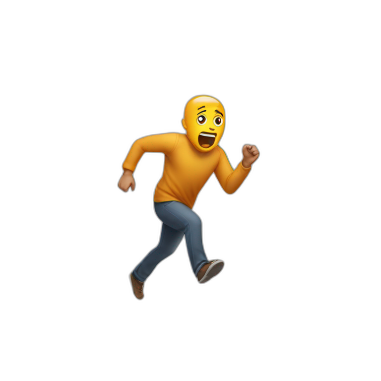 scared man running away emoji