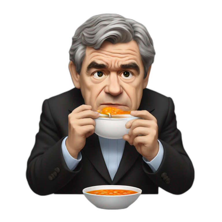 Gordon Brown eating soup emoji