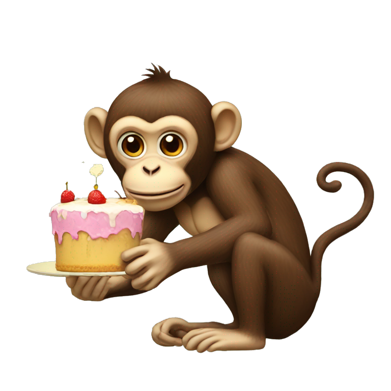 monkey eating cake emoji