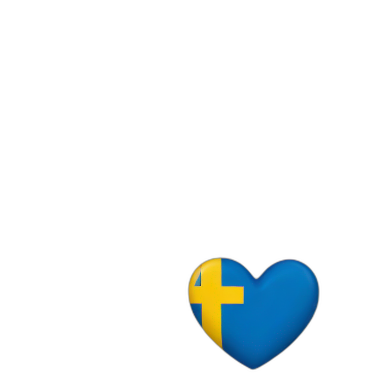 swedish flag heart shape emoji