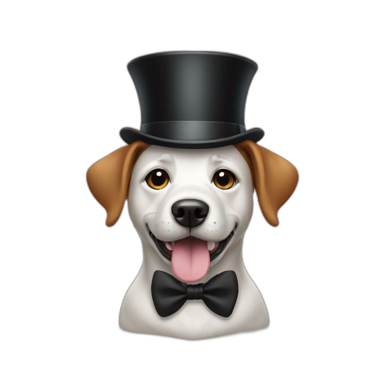 Dog wearing a top hat emoji