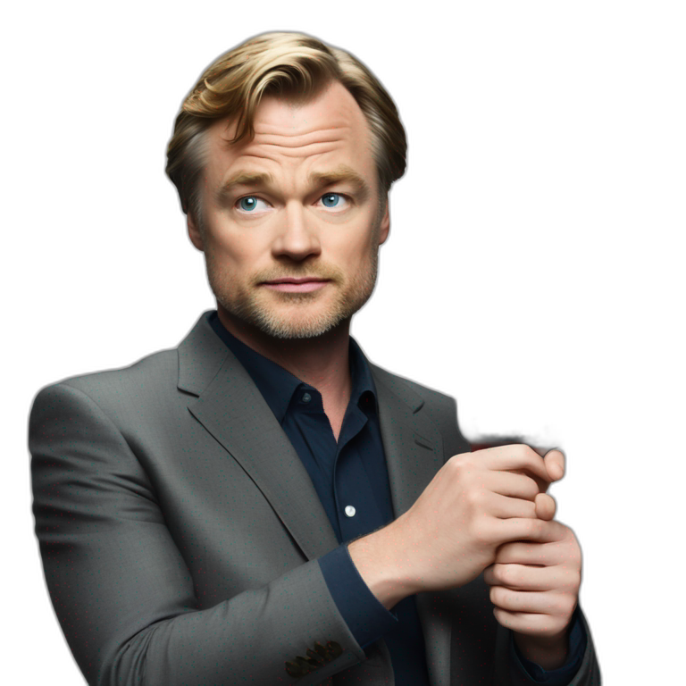 Christopher Nolan holding movie clapper board  emoji
