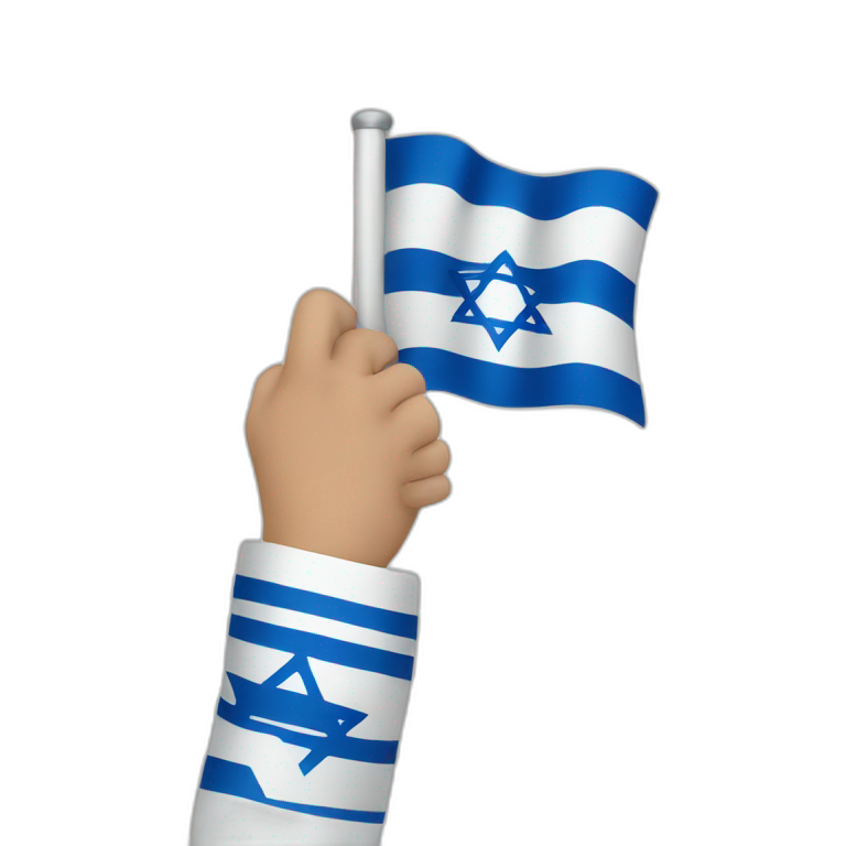 Hand holding Israeli flag emoji