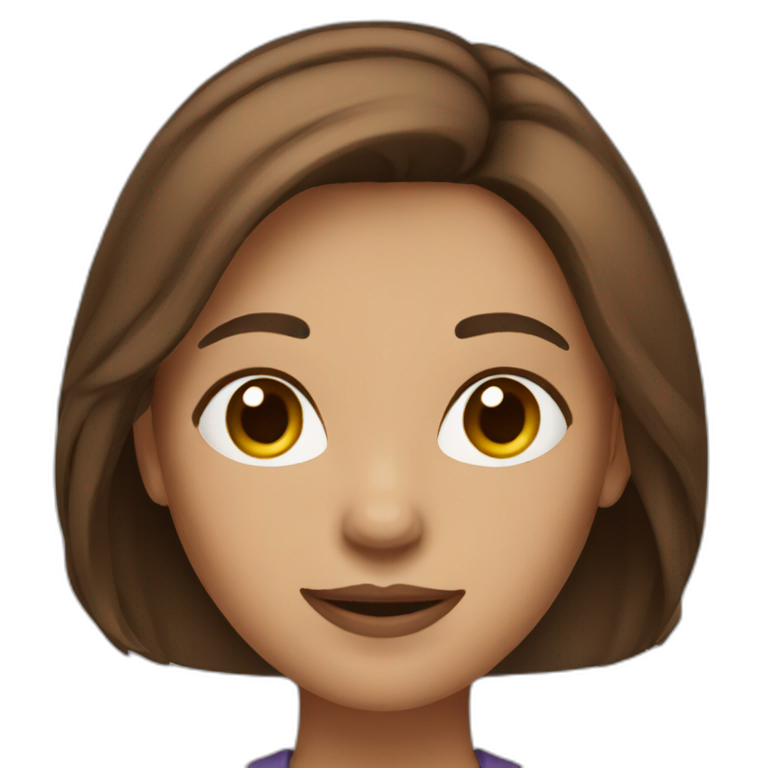 woman with medium brown hair emoji