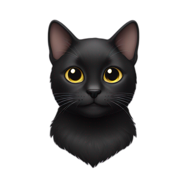 Black cat with white mustache emoji