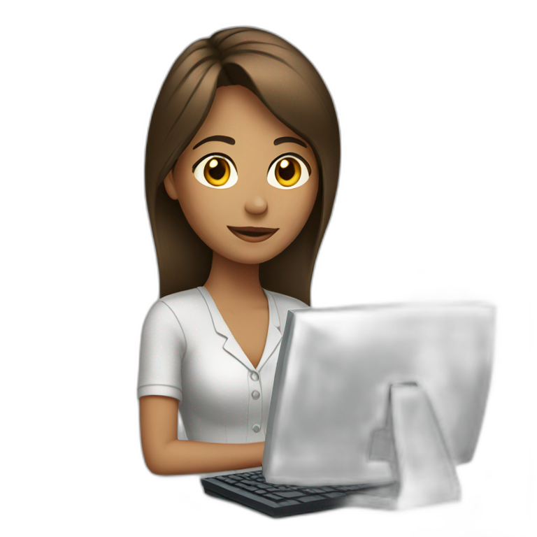 working girl with computer emoji