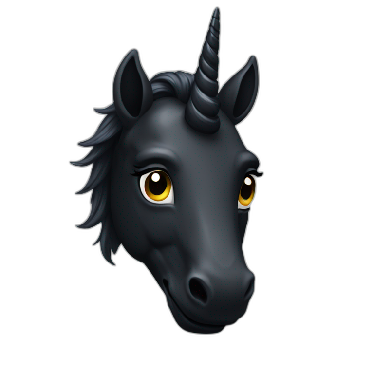 black unicorn head emoji