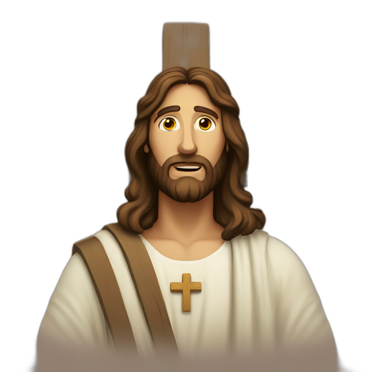 jesus holding cross emoji