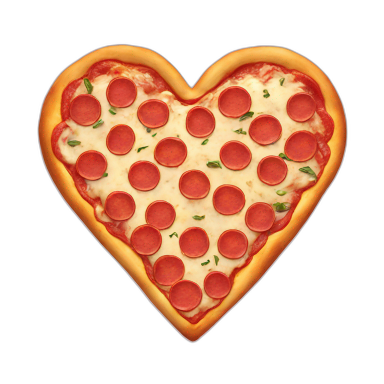 pizza in the shape of a heart for Valentine's Day emoji