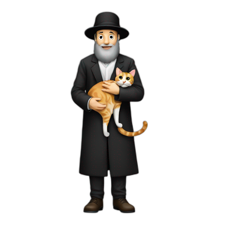 Chassidic man holding cat emoji