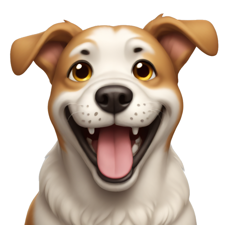 Dog laughing hard emoji