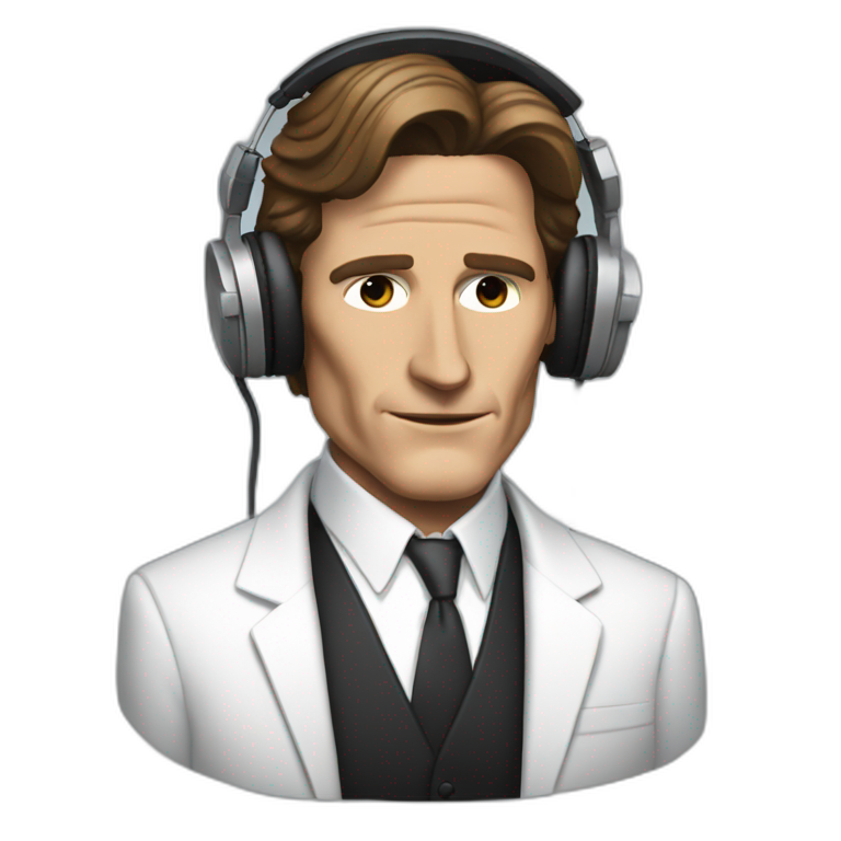 patrick bateman with headphones eyes closed emoji