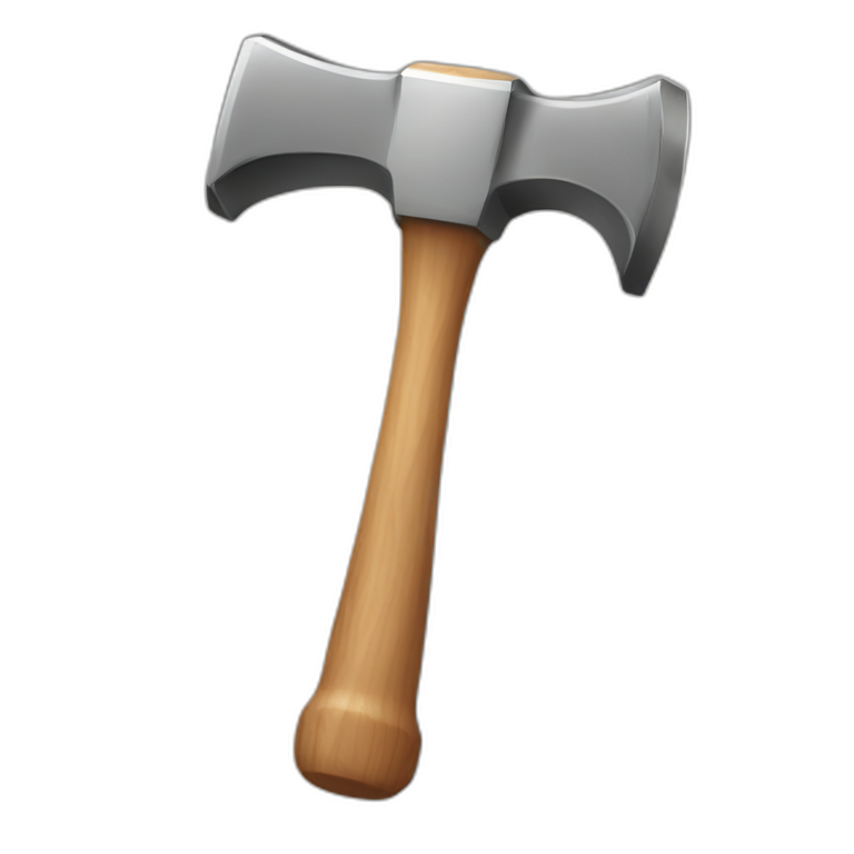 Hammer with bold word "NO!" on the head of the hammer emoji