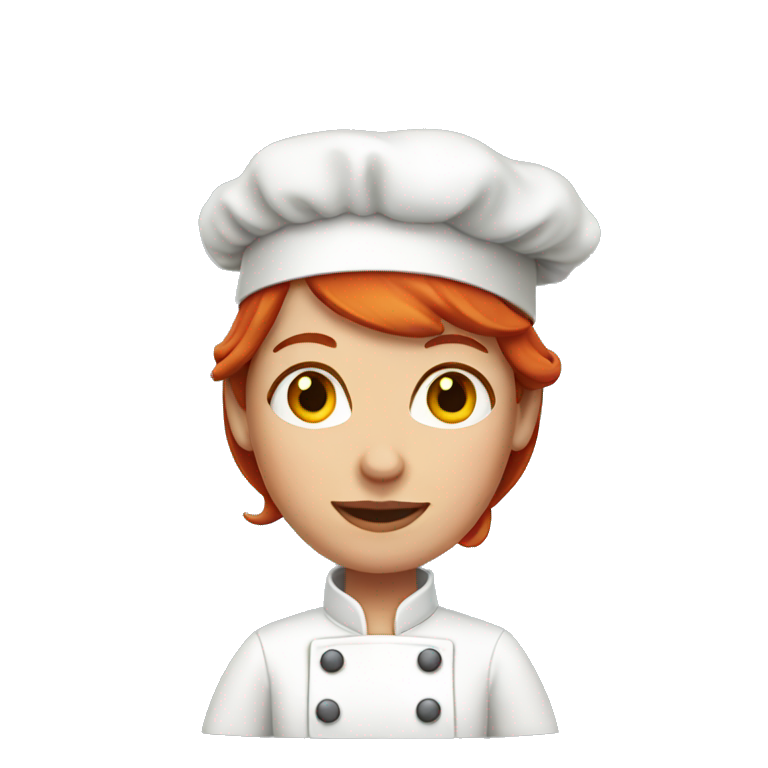 red haired female chef emoji