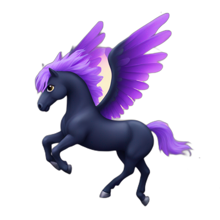 space dark flying horse emoji