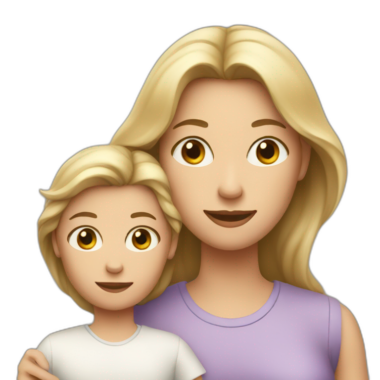 a white mother with her 2 white children emoji