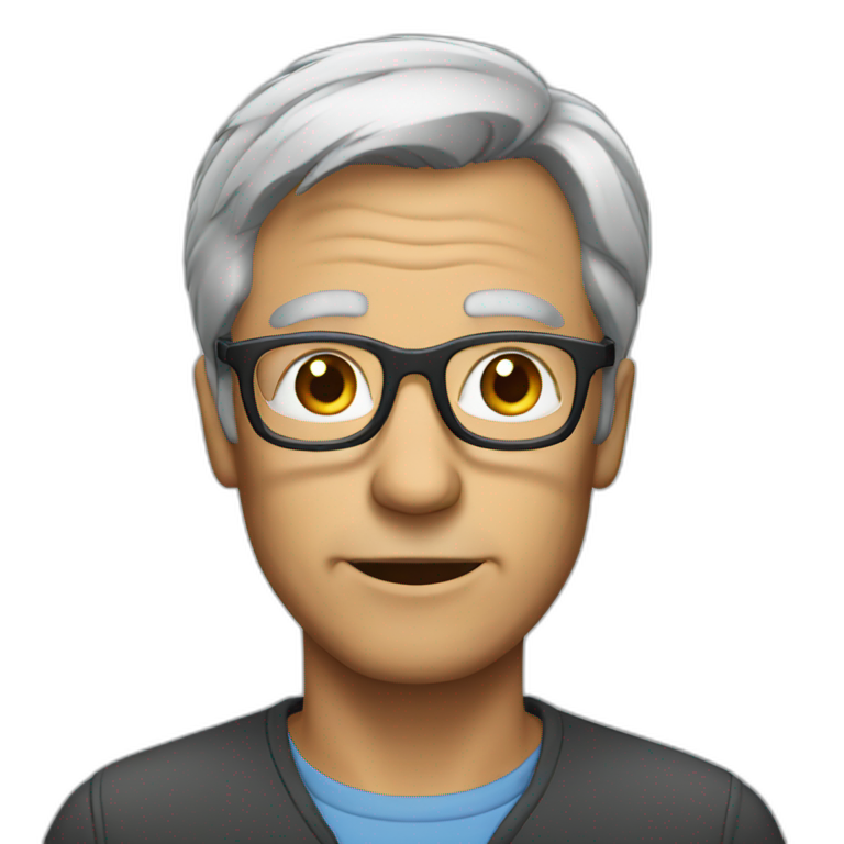 a grey hair man with glasses emoji