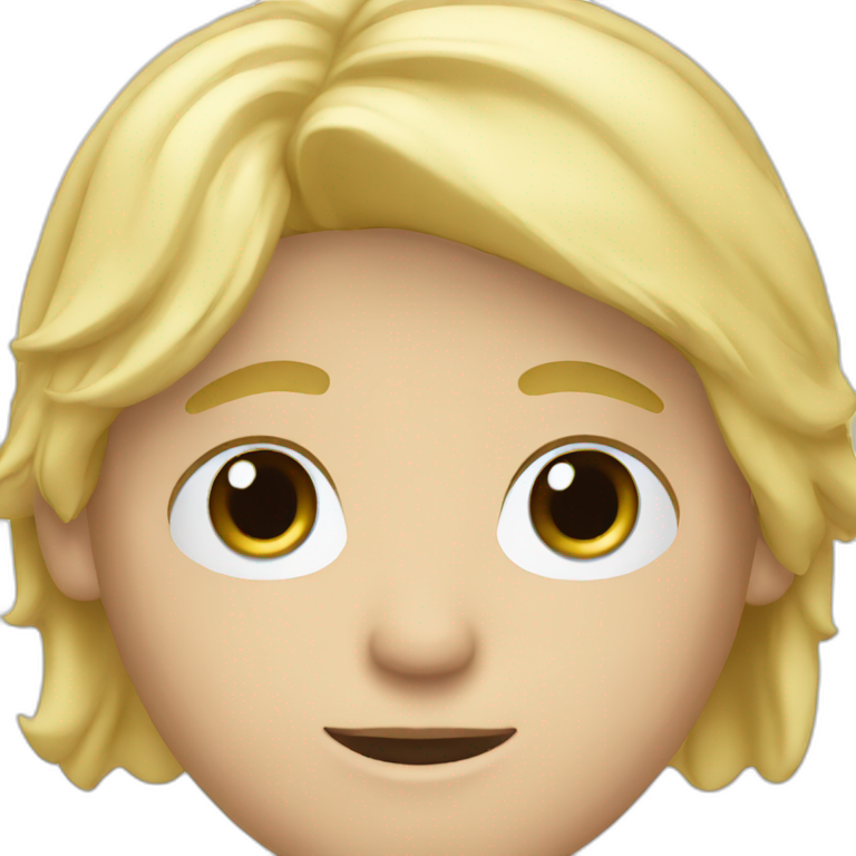 Blond hair man, blue eye emoji