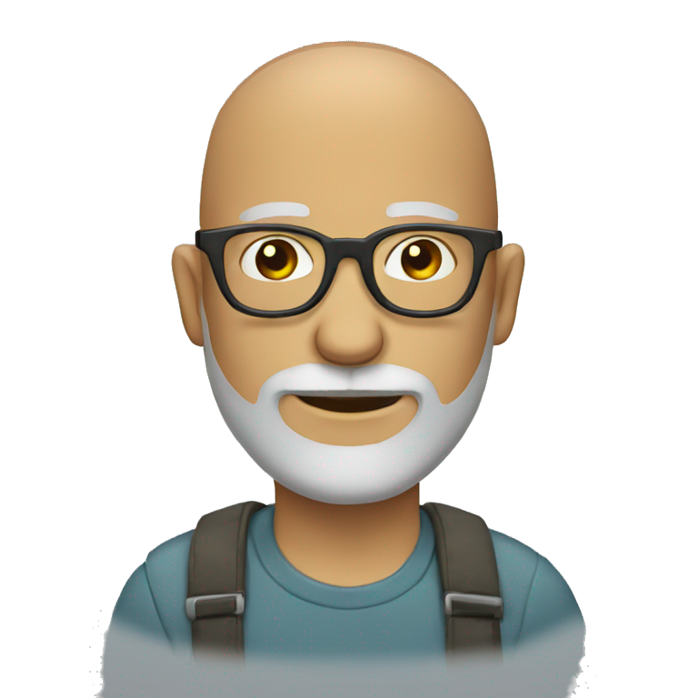 bald man with beard and hipster glasses emoji