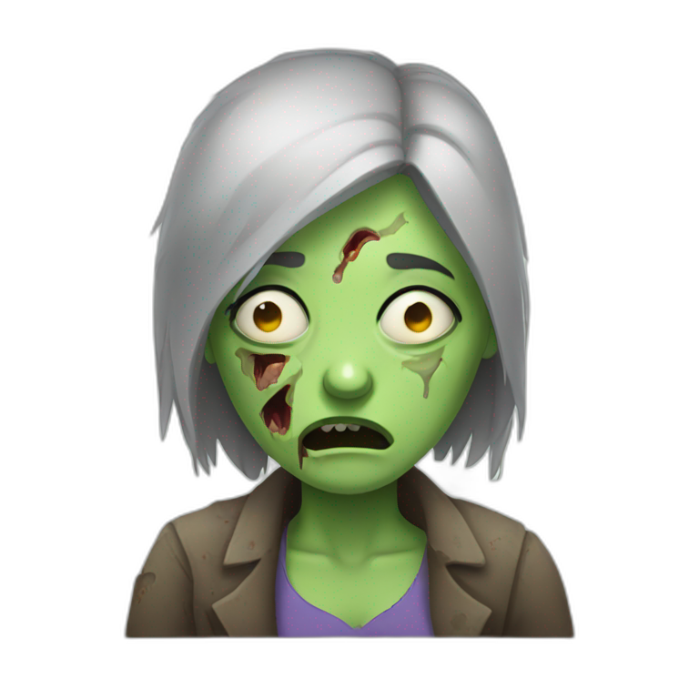 sleepy zombie woman emoji