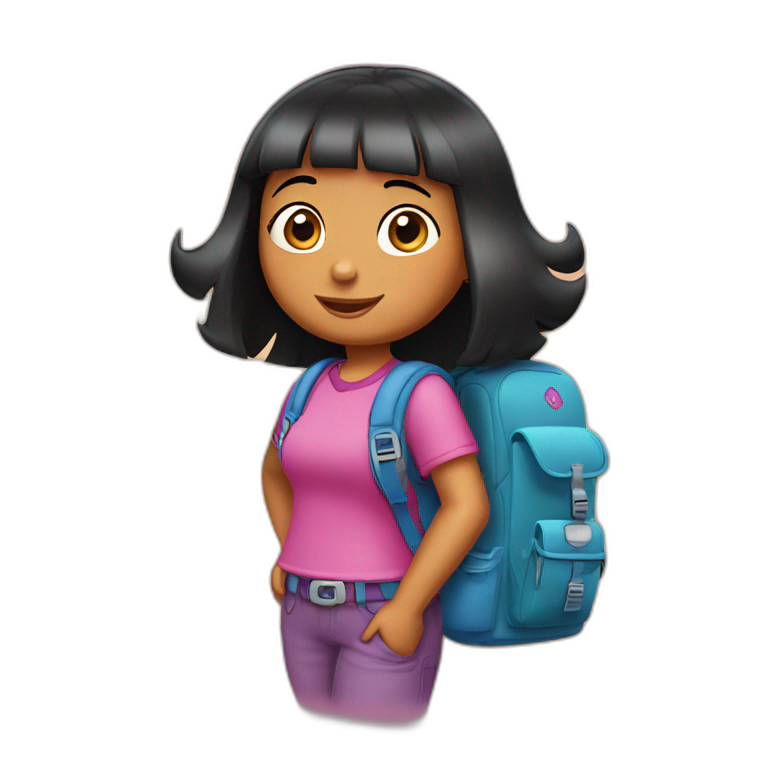 Dora the Explorer with the backpack emoji
