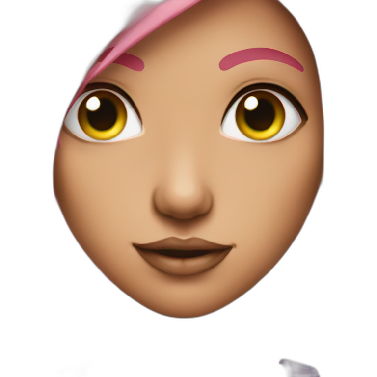 Lesbian rainbow eyes pink hair emoji