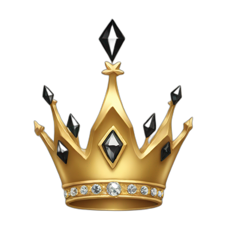 gold and Black diamond crown emoji