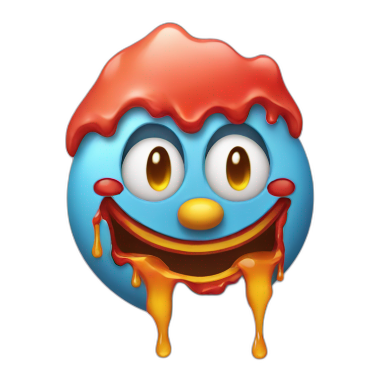 Melting clown face emoji