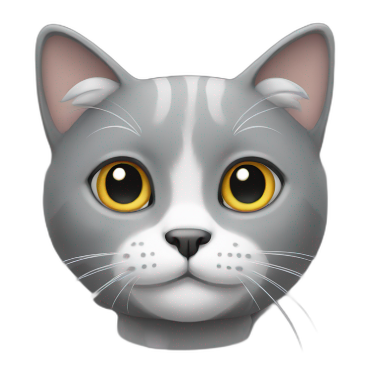 grey cat with white mustache emoji