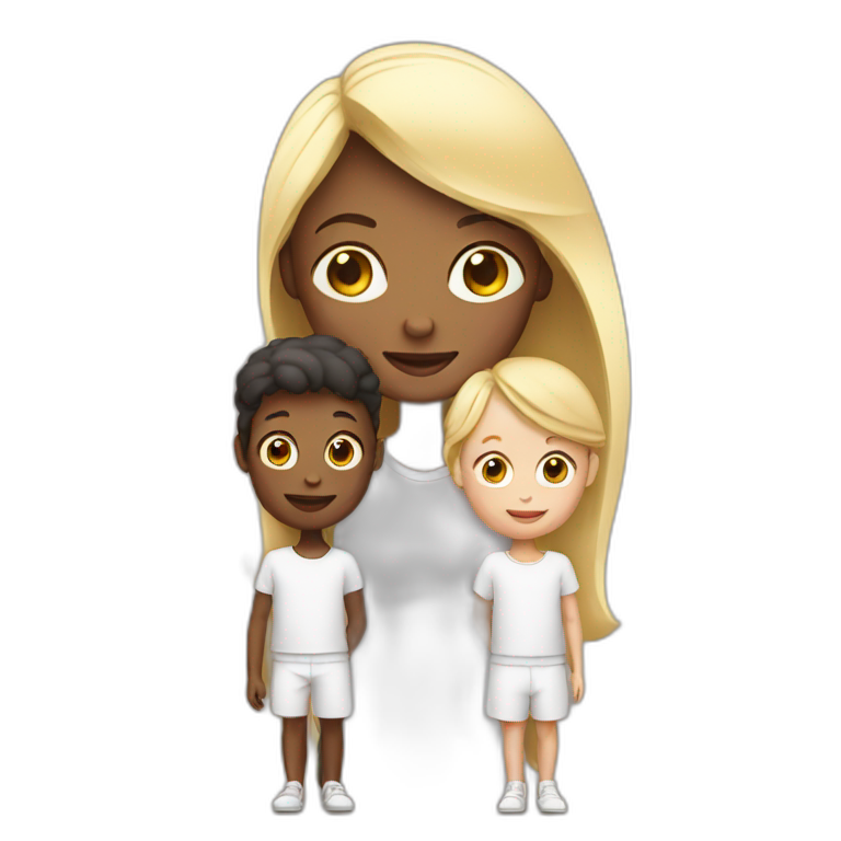a white mother with her 2 white childrens emoji